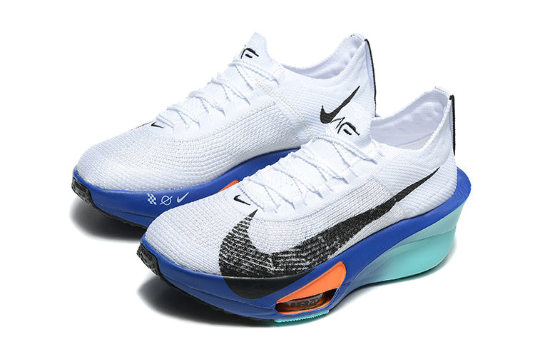 Nike ZoomX Running Shoes, White Blue and Orange