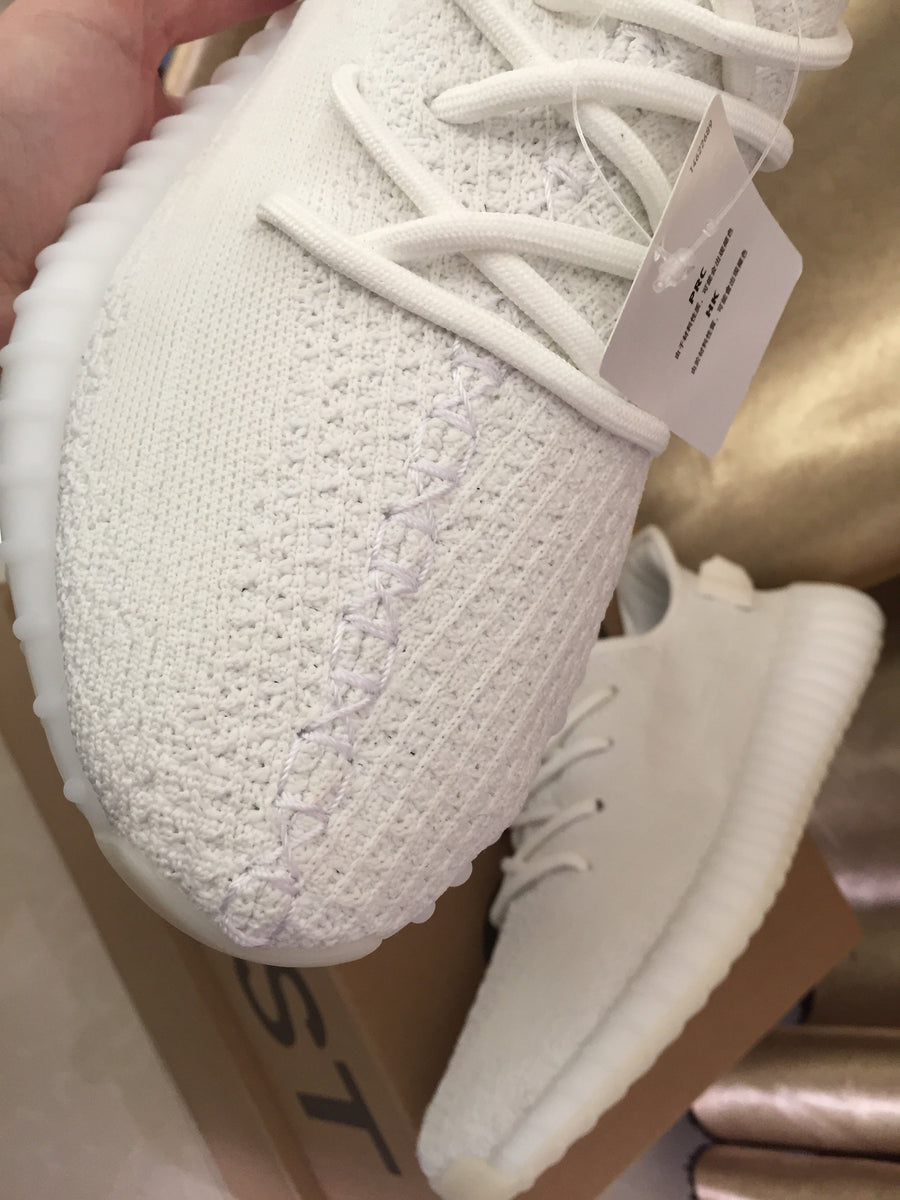 Yeezy 350 V2 White Knit Low-Top Sneakers