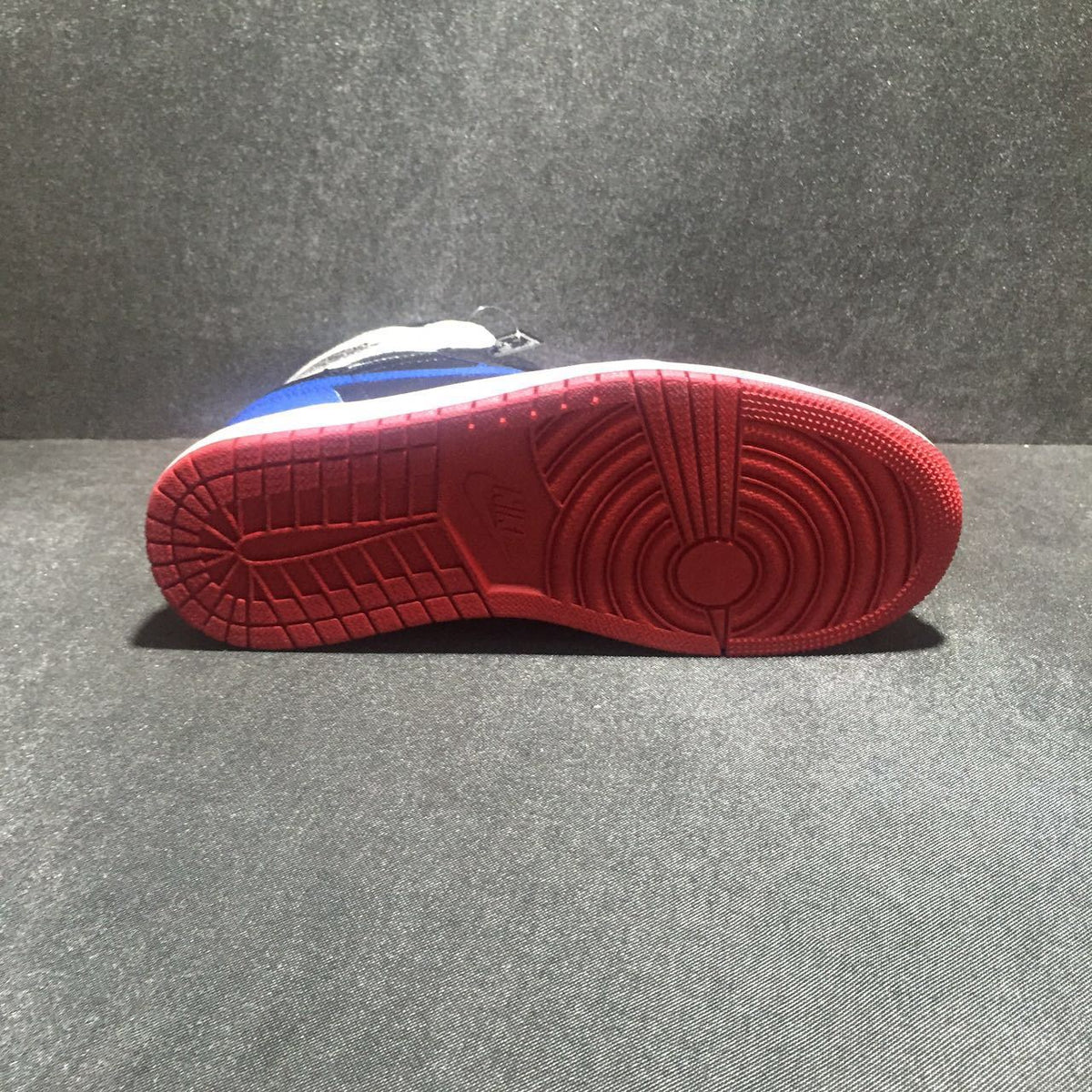Jordan 1 High Three-Color Sneaker in Black, Blue and Red