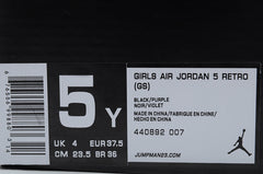 Jordan Air Jordan 5 Black Purple High-Top Sneakers 440892-007