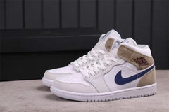 Jordan Air Jordan 1 Mid Sneakers White Navy Beige DO6726-100