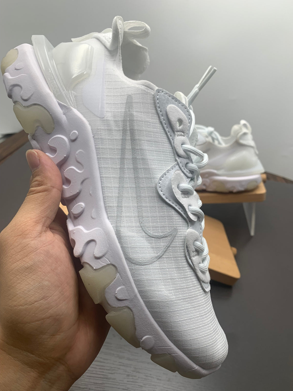 Nike React Element 87 White Grid Sneakers