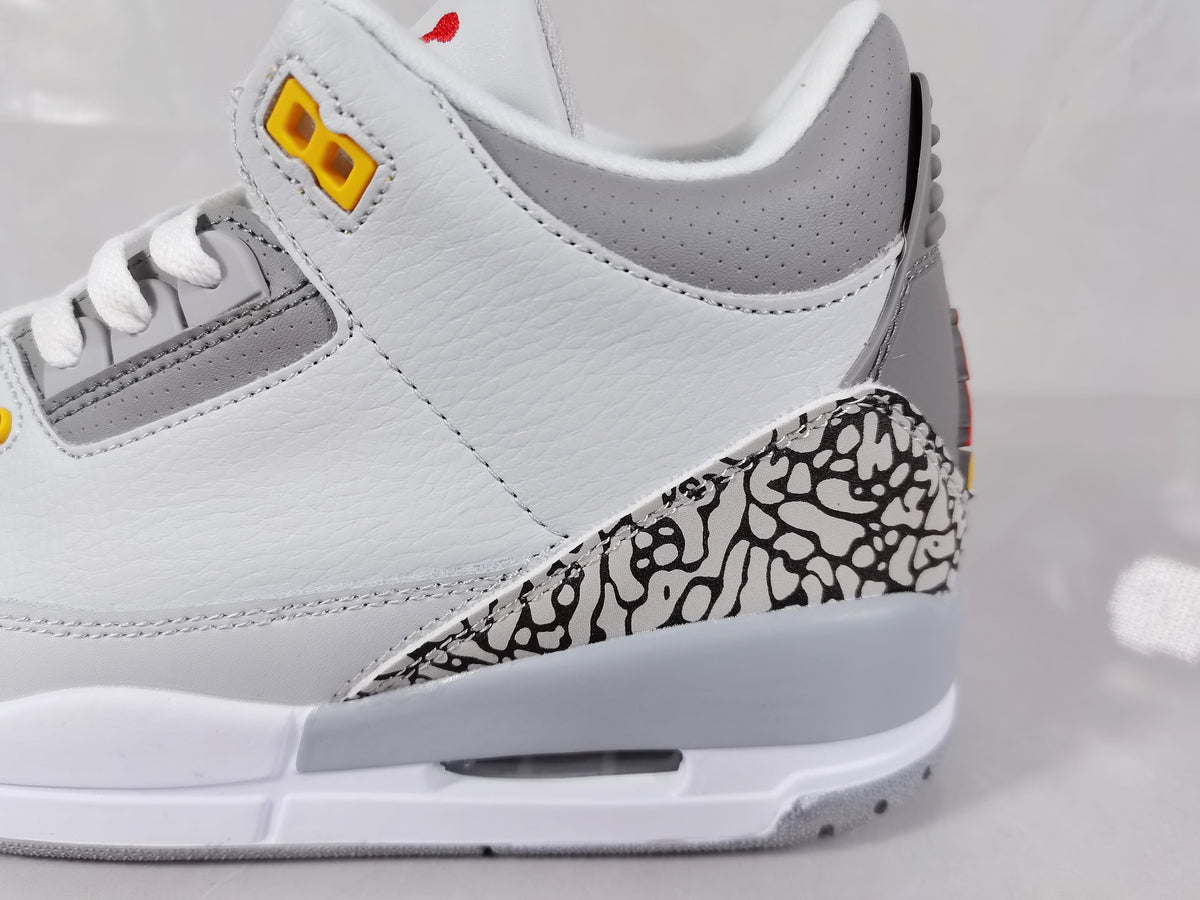 Jordan Air Jordan 3 Retro Grey and Orange Sneakers