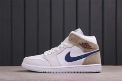 Jordan Air Jordan 1 Mid Sneakers White Navy Beige DO6726-100