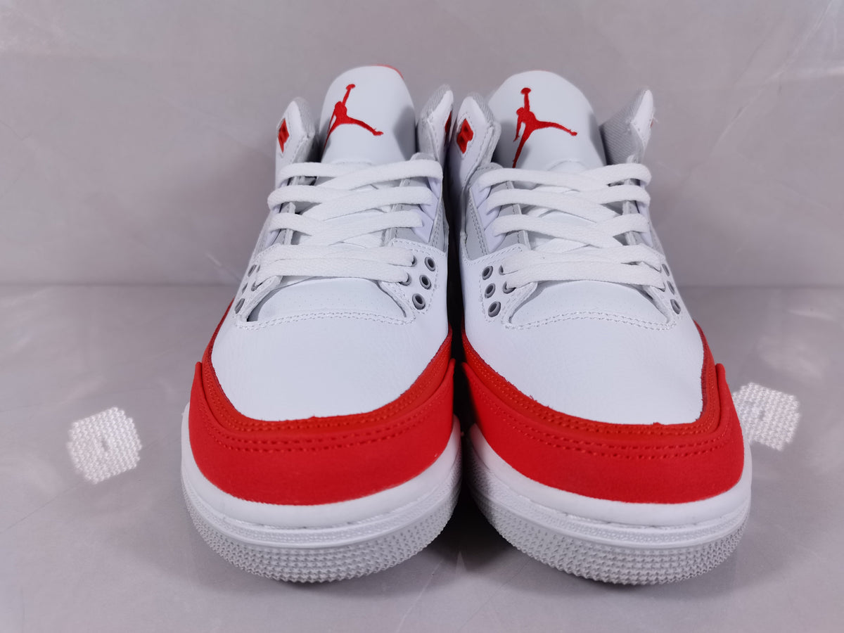 Air Jordan 3 Retro White Red Sneakers