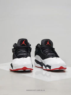 Jordan 6-12 Black White Red Sneakers