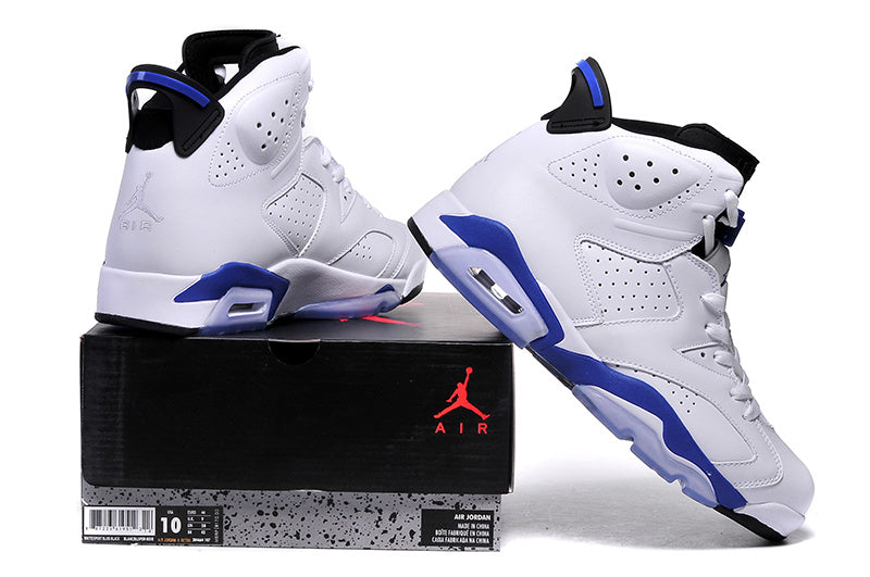 Jordan Air Jordan 6 High-Top Sneakers White and Blue