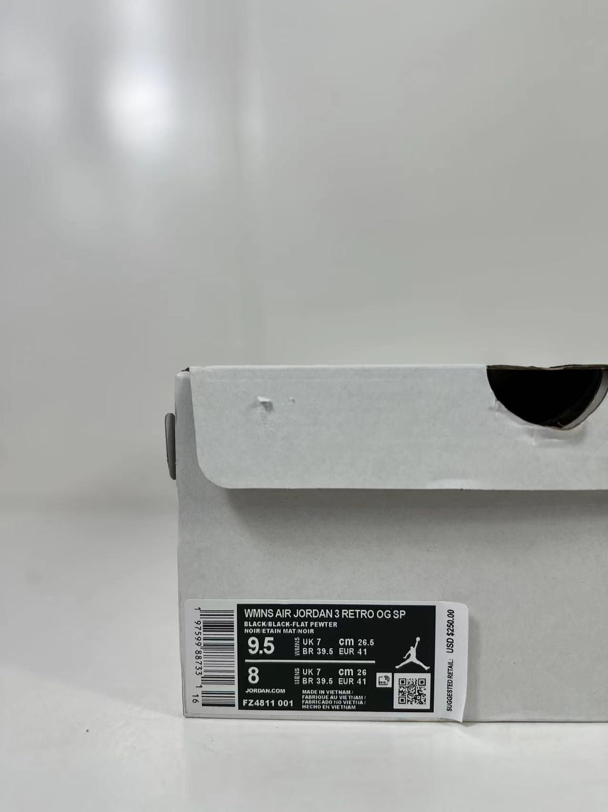 Jordan Air Jordan 3 Retro Black Purple FZ8411-001 Sneakers
