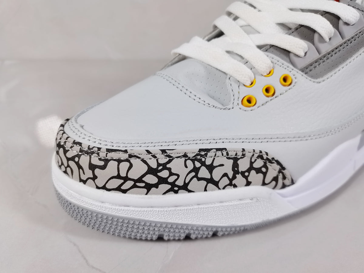 Jordan Air Jordan 3 Retro Grey and Orange Sneakers