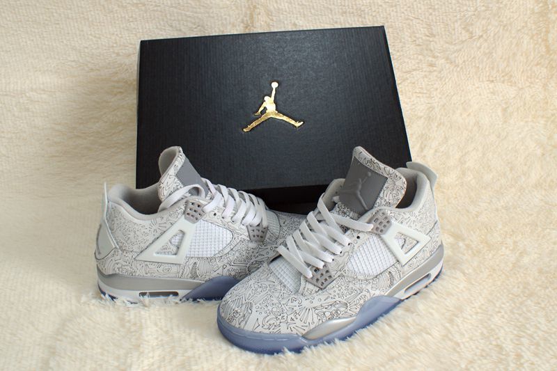 Jordan Air Jordan 4 Laser 5LAB4 White and Blue Sneakers