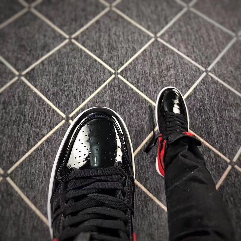 Jordan 1 High Black Red Mirror-Effect Sneakers