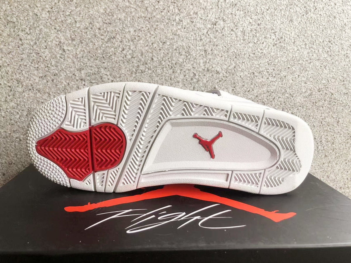Jordan 4 White and Red High-Top Sneakers