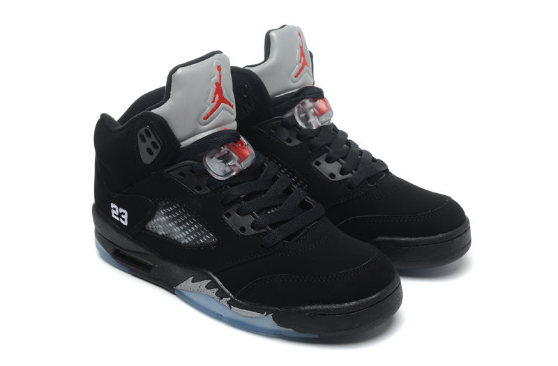 Jordan Air Jordan 5 Retro Black and Silver High-Top Sneakers