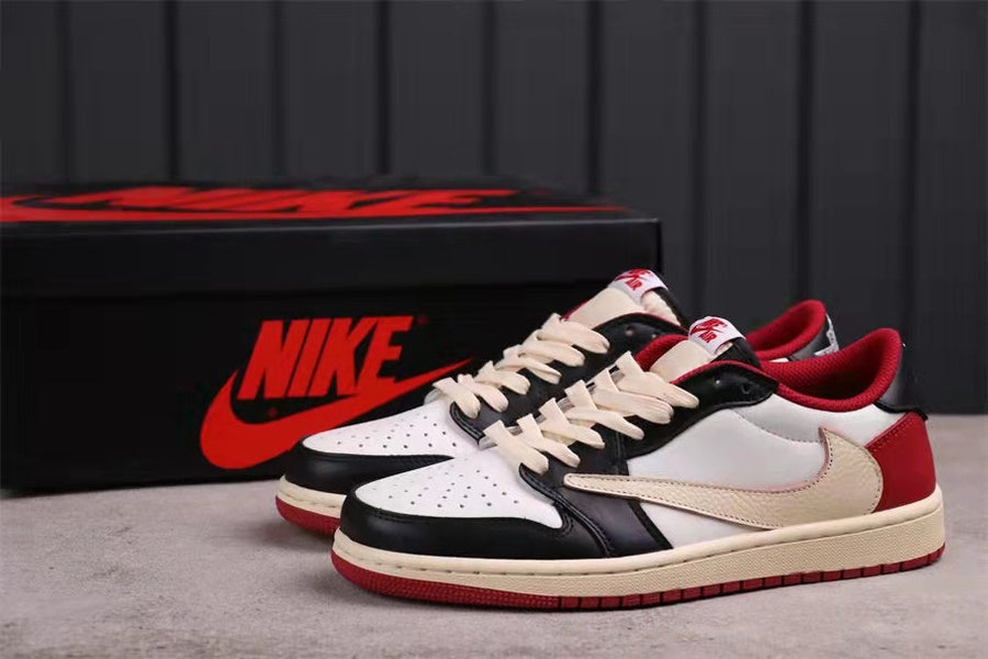 Jordan Air Jordan 1 Low White Black Red Sail Sneakers
