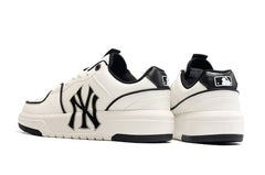 MLB New York Yankees White and Black Low-Top Sneakers