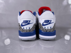 Jordan 3 White and Blue Elephant Print Sneakers