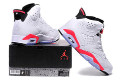 Air Jordan 6 High White and Infrared Basketball Sneakers