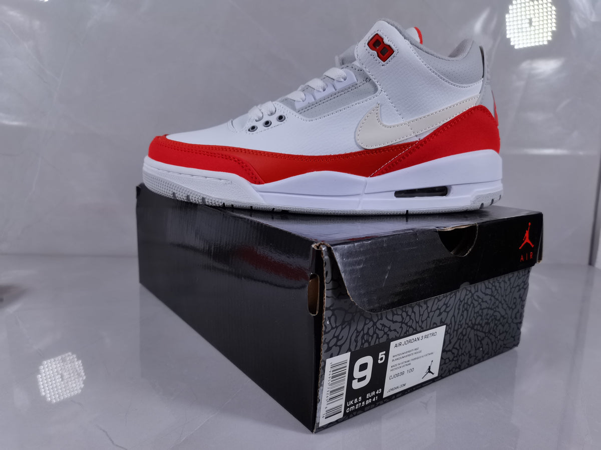 Air Jordan 3 Retro White Red Sneakers