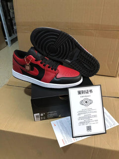 Jordan 1 Low Sneakers Black Red White