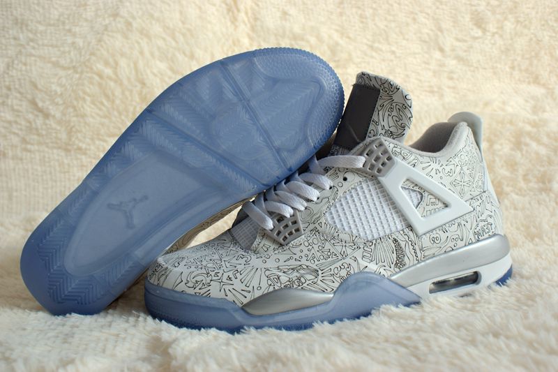 Jordan Air Jordan 4 Laser 5LAB4 White and Blue Sneakers