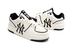 MLB New York Yankees White and Black Low-Top Sneakers