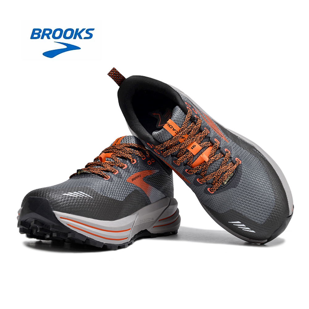 Brooks Cascadia 16 Trail Running Shoes in Gray and Orange