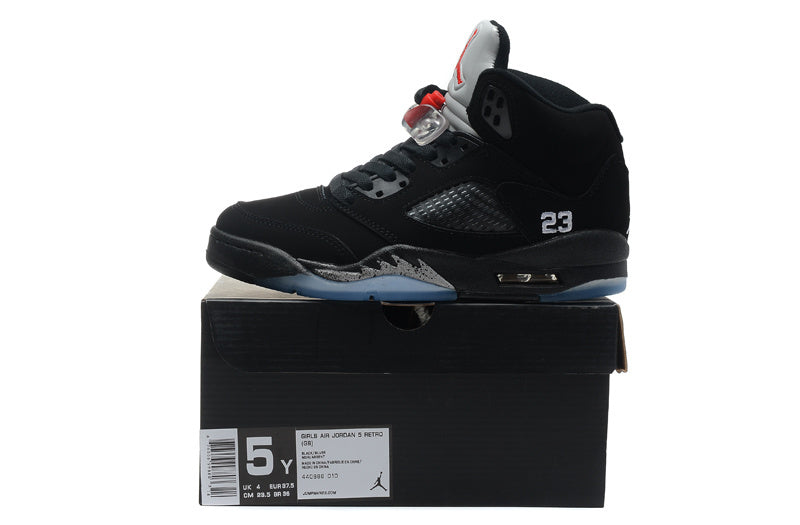Jordan Air Jordan 5 Retro Black and Silver High-Top Sneakers