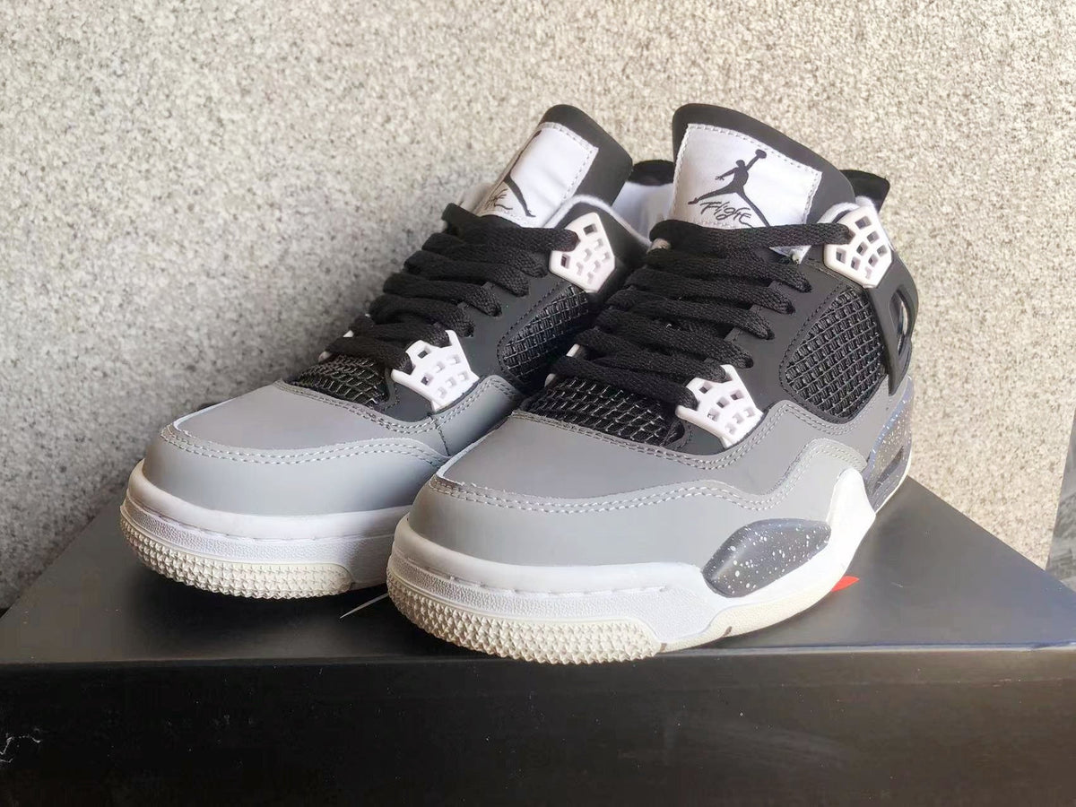 Air Jordan 4 Black Oreo Grey and Black Sneakers