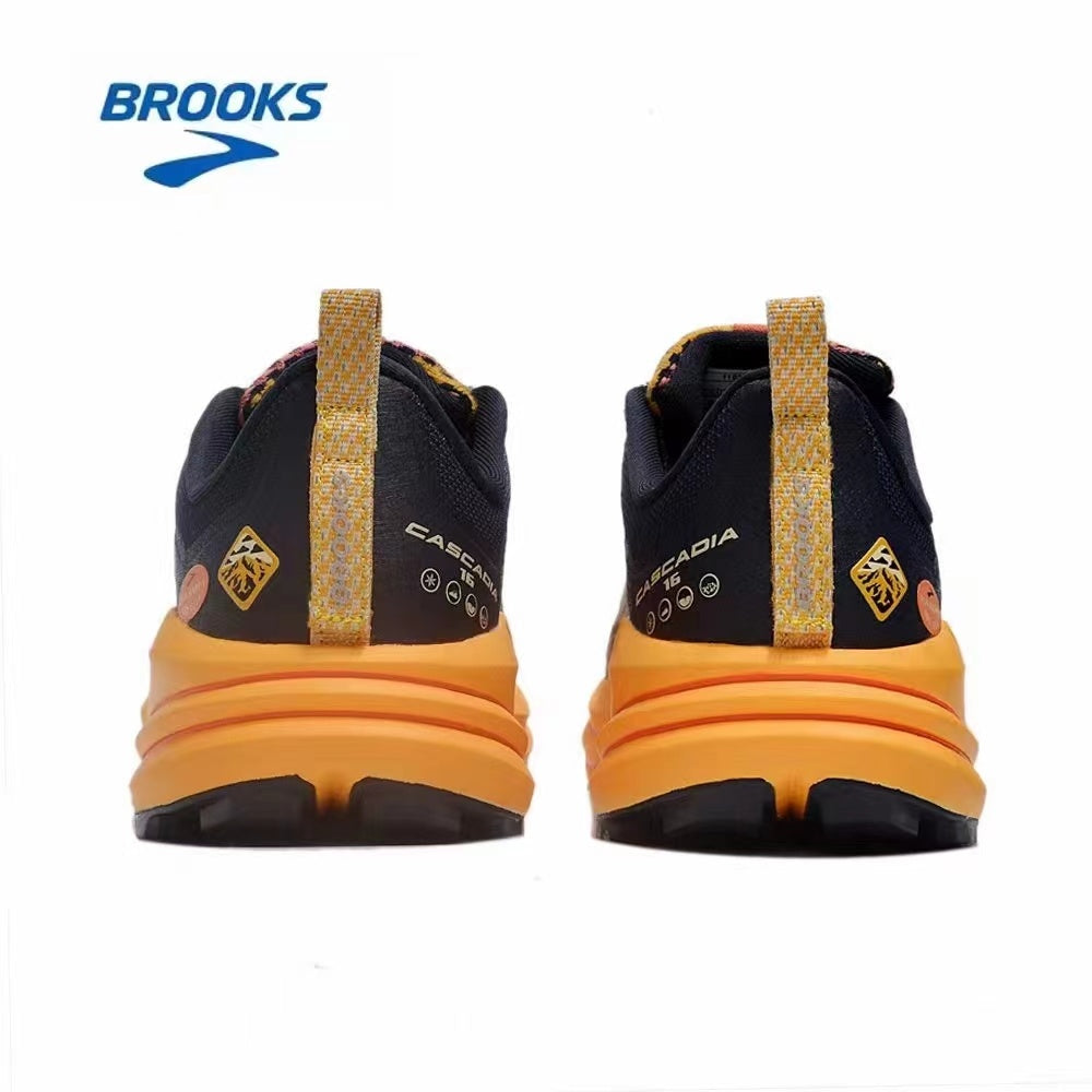 Brooks Cascadia 16 Trail Running Shoes in Tan and Orange