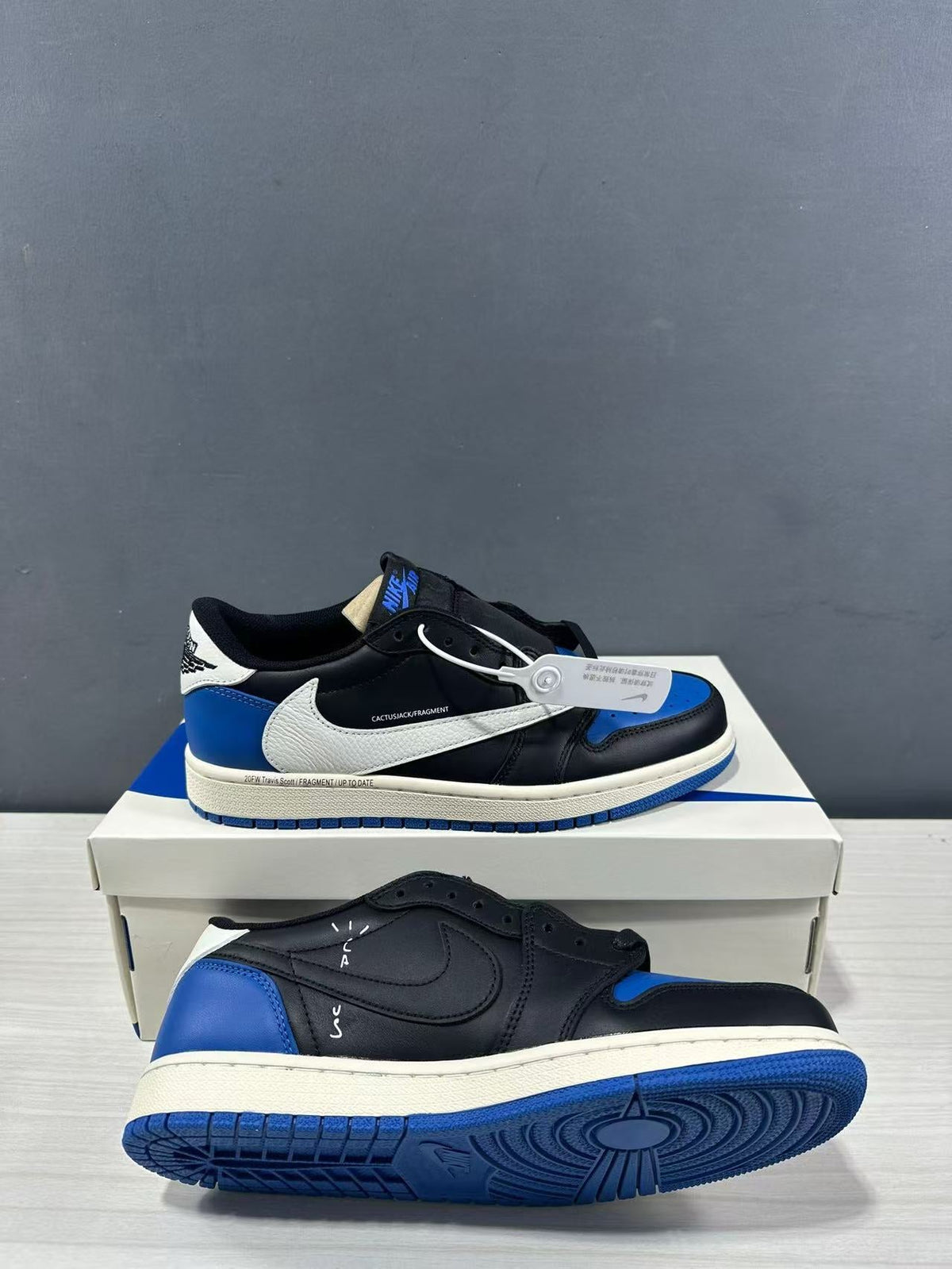 Jordan Air Jordan 1 Low Travis Scott Fragment Black Blue Sneakers