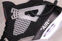 Air Jordan 4 Black Grey Red Sneakers AQ9129-412