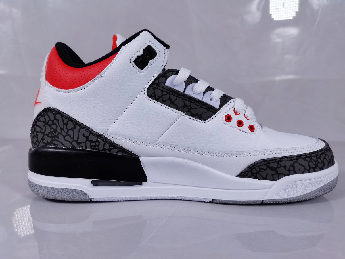 Air Jordan 3 Retro SE White Cement Fire Red Sneakers