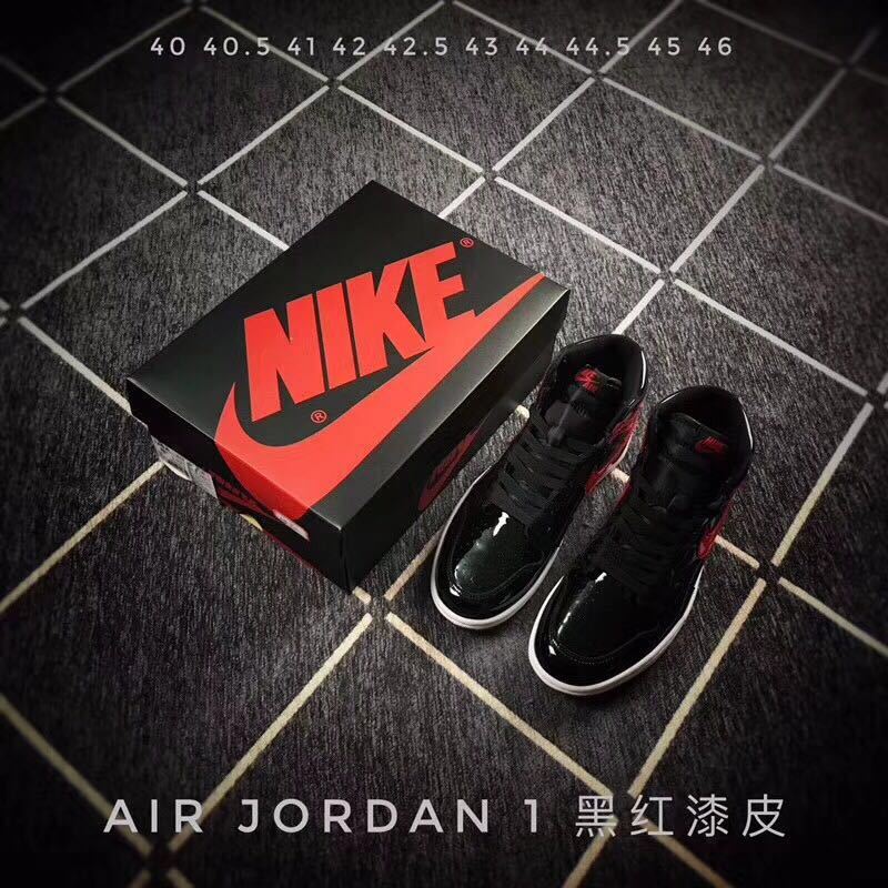 Jordan 1 High Black Red Mirror-Effect Sneakers