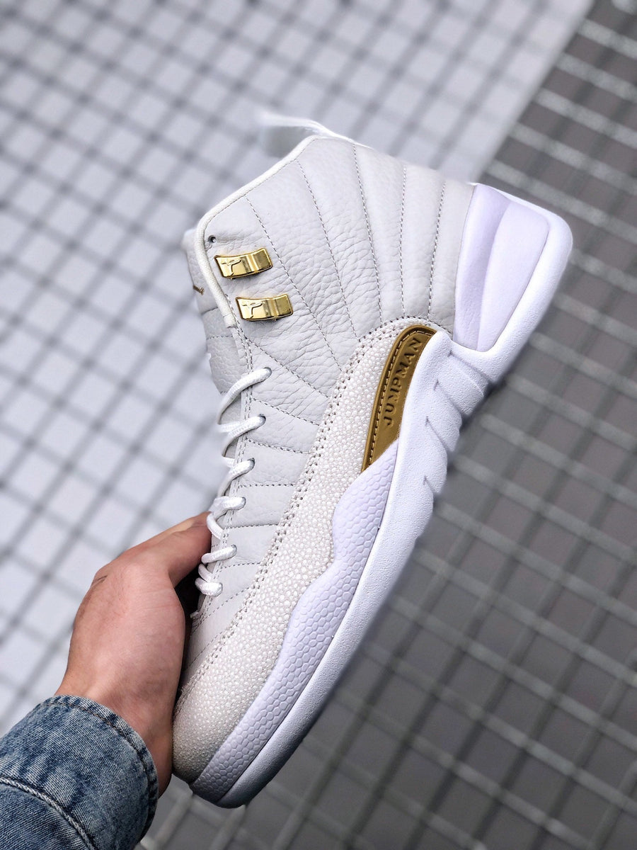 Air Jordan 12 OVO White Gold Sneakers 873864-102