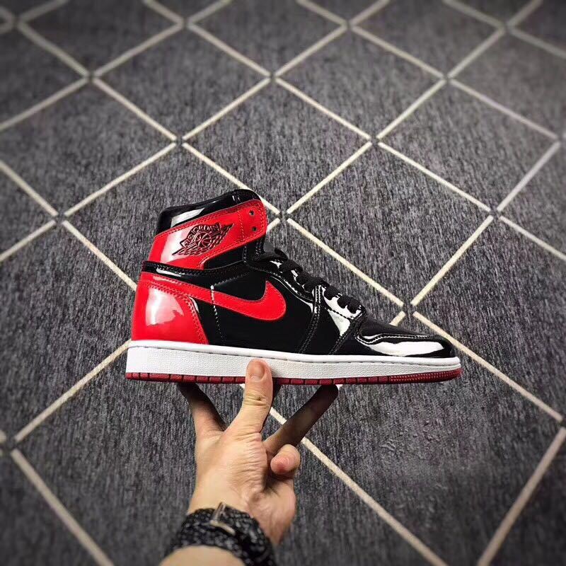Jordan 1 High Black Red Mirror-Effect Sneakers