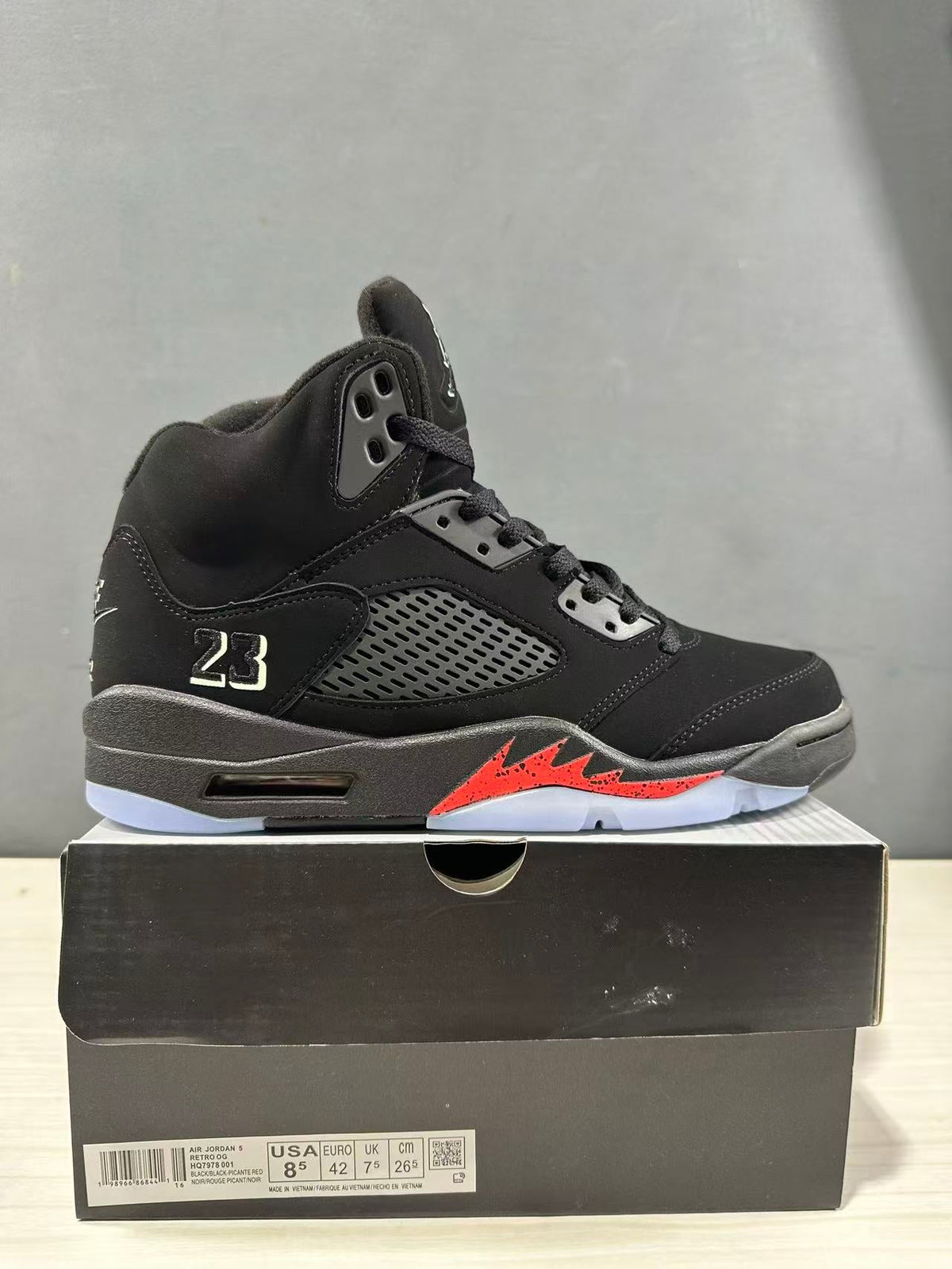 Jordan Air Jordan 5 Retro Black Red High-Top Sneakers