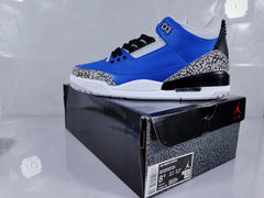 Jordan Air Jordan 3 Retro Blue Black and White Sneakers