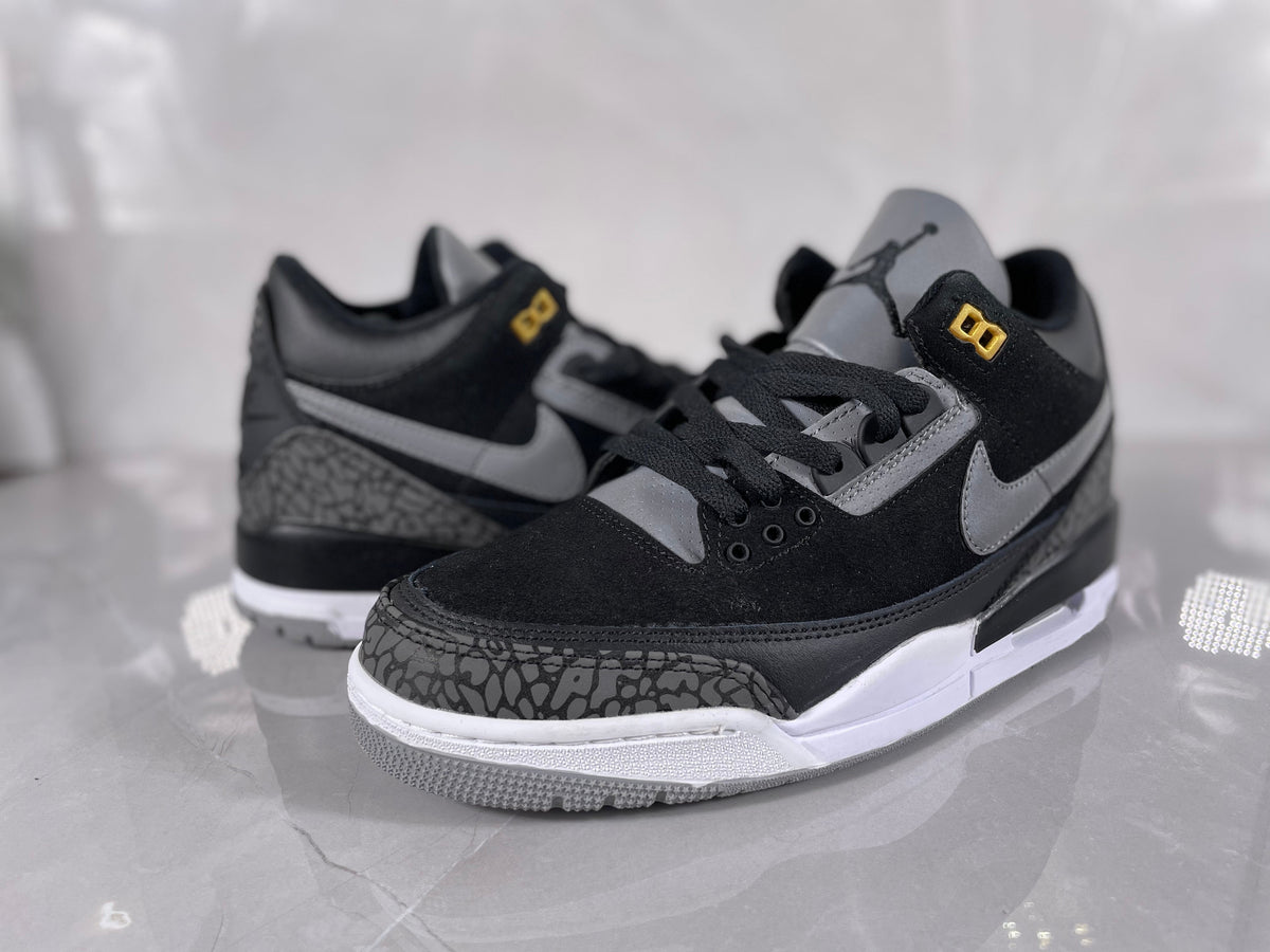 Air Jordan 3 Retro Black and Grey Sneakers