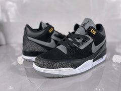 Air Jordan 3 Retro Black and Grey Sneakers