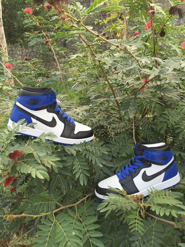 Jordan 1 High Sneakers in Black, White and Royal Blue