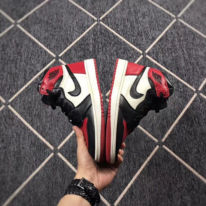 Air Jordan 1 High Black Red Toe Sneakers