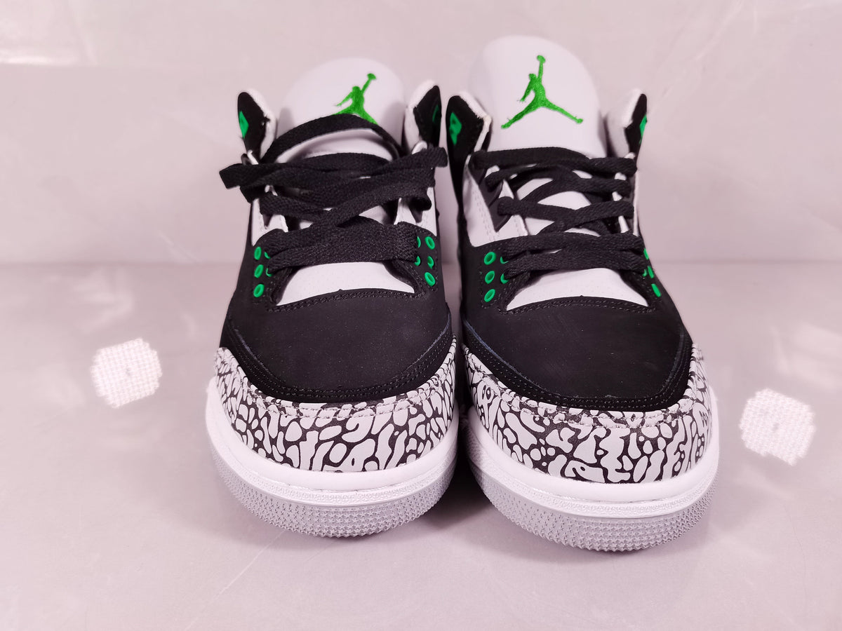 Jordan Air Jordan 3 Black Green Elephant Print Sneakers