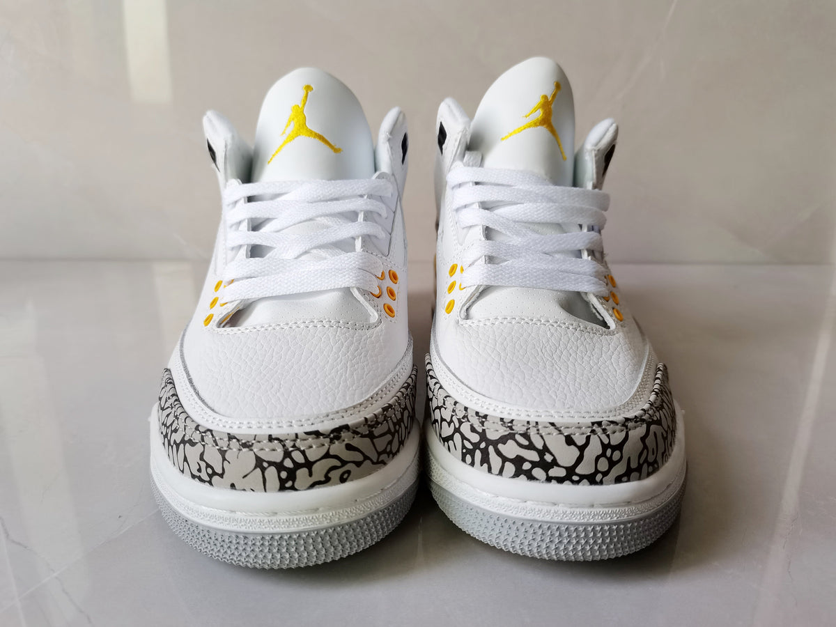 Jordan Air Jordan 3 Retro White and Yellow Sneakers