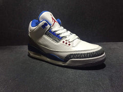 Air Jordan 3 White Blue High-Top Sneakers