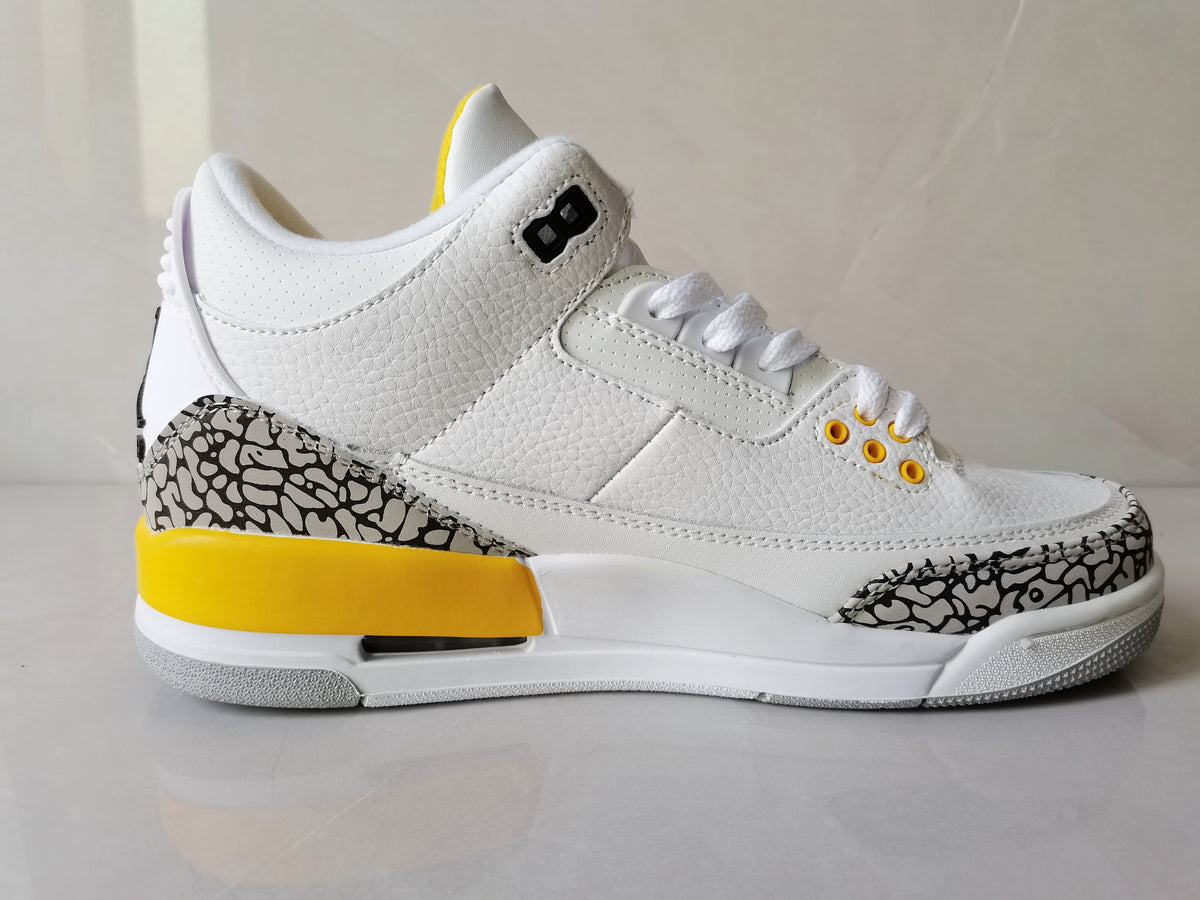 Jordan Air Jordan 3 Retro White and Yellow Sneakers