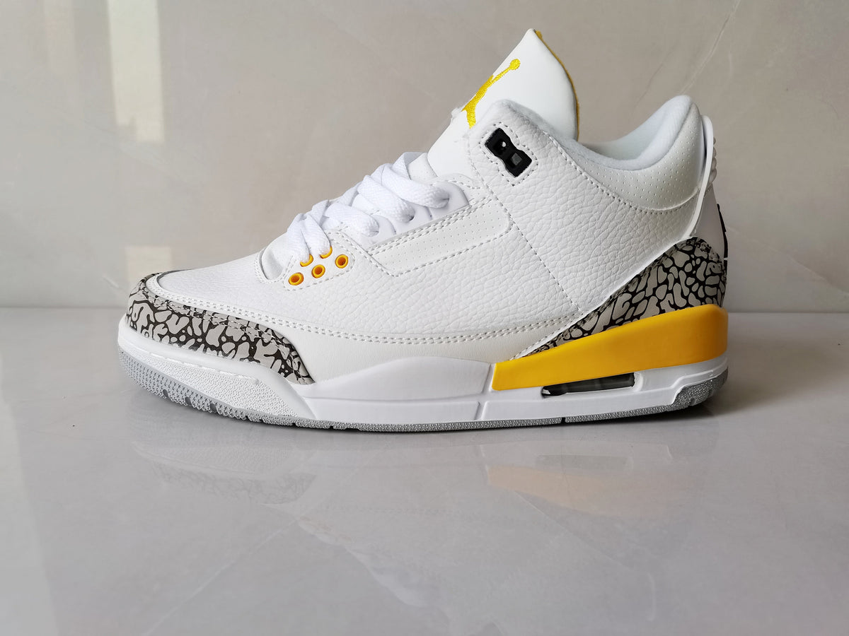 Jordan Air Jordan 3 Retro White and Yellow Sneakers