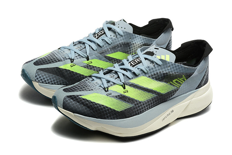 Adizero Adios Pro Running Shoes in Gray and Neon Green