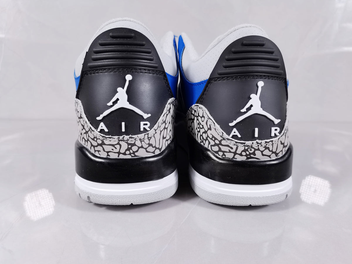 Jordan Air Jordan 3 Retro Blue Black and White Sneakers
