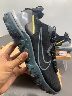 Nike React Black and Grey Sneakers with Blue Accents