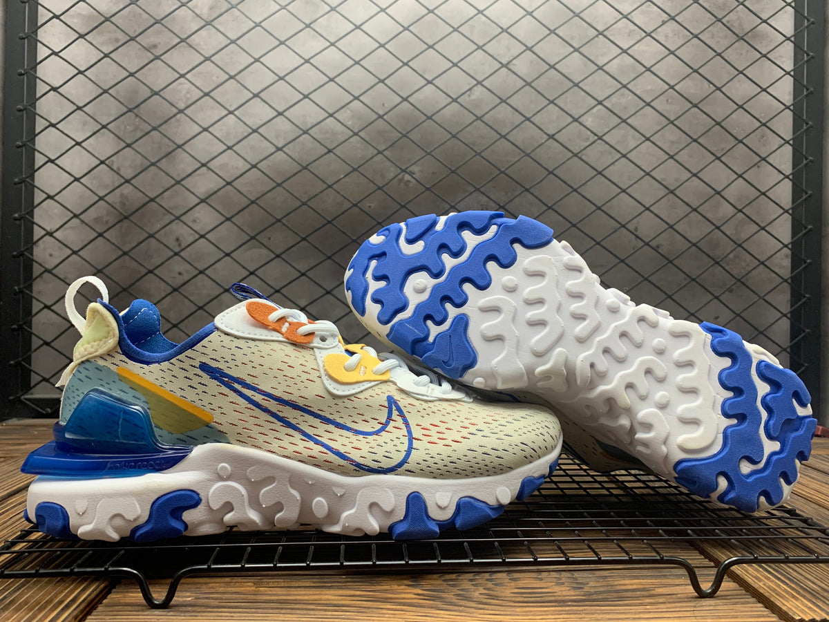 Nike React Vision Sneakers in Beige, Blue and Orange